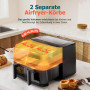 9L Dual Zone Air Fryer avec Fenêtre de Visualisation, Friteuse sans Huile avec 2 Tiroir, 9-in-1 Programmes de Cuisson, Écran Tac