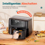 9L Dual Zone Air Fryer avec Fenêtre de Visualisation, Friteuse sans Huile avec 2 Tiroir, 9-in-1 Programmes de Cuisson, Écran Tac