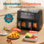 9L Dual Zone Air Fryer avec Fenêtre de Visualisation, Friteuse sans Huile avec 2 Tiroir, 9-in-1 Programmes de Cuisson, Écran Tac