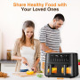 9L Dual Zone Air Fryer avec Fenêtre de Visualisation, Friteuse sans Huile avec 2 Tiroir, 9-in-1 Programmes de Cuisson, Écran Tac