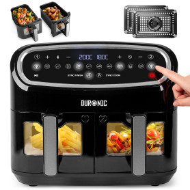 Duronic AF24 Friteuse à Air de 2400W | 2 Paniers de 5L pour Toute la Famille | Large écran de contrôle | 10 Programmes de Cuisso
