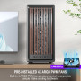 FOIFKIN M1 Boitier PC - Bois Noyer Façade - 4 Ventilateurs ARGB PWM préinstallés, boîtier de PC de Jeu ATX Mid-Tower (Noir, M1)