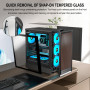FOIFKIN M1 Boitier PC - Bois Noyer Façade - 4 Ventilateurs ARGB PWM préinstallés, boîtier de PC de Jeu ATX Mid-Tower (Noir, M1)