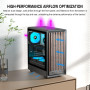 FOIFKIN M1 Boitier PC - Bois Noyer Façade - 4 Ventilateurs ARGB PWM préinstallés, boîtier de PC de Jeu ATX Mid-Tower (Noir, M1)