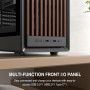 FOIFKIN M1 Boitier PC - Bois Noyer Façade - 4 Ventilateurs ARGB PWM préinstallés, boîtier de PC de Jeu ATX Mid-Tower (Noir, M1)