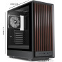 FOIFKIN M1 Boitier PC - Bois Noyer Façade - 4 Ventilateurs ARGB PWM préinstallés, boîtier de PC de Jeu ATX Mid-Tower (Noir, M1)