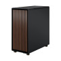 Fractal Design North Charcoal Black Tempered Glass Dark - Façade en Bois de Noyer – Panneau latéral en Verre – Deux Ventilateurs