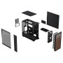 Fractal Design North Charcoal Black Tempered Glass Dark - Façade en Bois de Noyer – Panneau latéral en Verre – Deux Ventilateurs