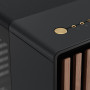 Fractal Design North Charcoal Black Tempered Glass Dark - Façade en Bois de Noyer – Panneau latéral en Verre – Deux Ventilateurs
