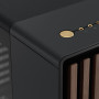 Fractal Design North Charcoal Black Tempered Glass Dark - Façade en Bois de Noyer – Panneau latéral en Verre – Deux Ventilateurs