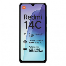 Xiaomi Redmi 14C Smartphone, 6 Go RAM, 128 Go de Stockage, Appareil Photo Quadruple, écran de 6,88 Pouces (Black, 6+128G)