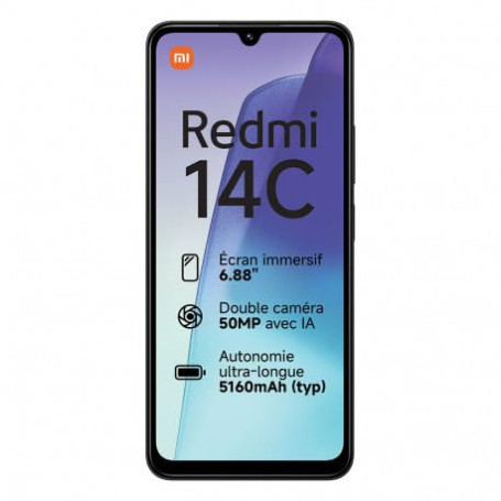 Xiaomi Redmi 14C Smartphone, 6 Go RAM, 128 Go de Stockage, Appareil Photo Quadruple, écran de 6,88 Pouces (Black, 6+128G)