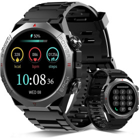 Montre Connectée Homme, 1.39" HD Militaire Smartwatch avec Appel Bluetooth, Smart Watch Homme avec 110+ Modes Sportifs/Cardiofre