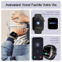 IOWODO Montre Connectée Femme Homme avec Appel Bluetooth, Notifications Réseaux Sociaux, Analyse Sommeil, Cardiofréquencemètre, 