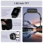 IOWODO Montre Connectée Femme Homme avec Appel Bluetooth, Notifications Réseaux Sociaux, Analyse Sommeil, Cardiofréquencemètre, 
