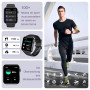 IOWODO Montre Connectée Femme Homme avec Appel Bluetooth, Notifications Réseaux Sociaux, Analyse Sommeil, Cardiofréquencemètre, 