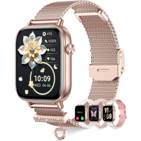 Montre Connectée Femme avec Appel Bluetooth 4 Bracelets 1.83" HD Smartwatch Femme avec Fréquence Cardiaque Sommeil Féminine 110+