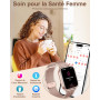 Montre Connectée Femme avec Appel Bluetooth 4 Bracelets 1.83" HD Smartwatch Femme avec Fréquence Cardiaque Sommeil Féminine 110+