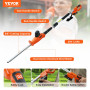 VEVOR Taille-Haie à Batterie 20 V sans Fil Lame en Acier Double Tranchant 45,7 cm Perche Télescopique 188-239 Coupe Haie Branche