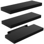 STOREMIC Etagère Murale Noire, Étagere Murale Bois 3 Niveaux Très Belles Etagere avec Longueur 40cm pour Salle de Chambre, Burea