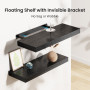 STOREMIC Etagère Murale Noire, Étagere Murale Bois 3 Niveaux Très Belles Etagere avec Longueur 40cm pour Salle de Chambre, Burea