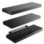 STOREMIC Etagère Murale Noire, Étagere Murale Bois 3 Niveaux Très Belles Etagere avec Longueur 40cm pour Salle de Chambre, Burea