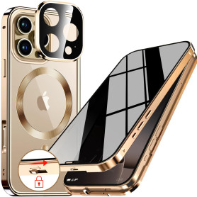 [Anneau en Métal CD & Verrouillage de Sécurité] Coque Anti-Espion Magnétique pour iPhone 16 Pro Max 6.9" [Protection D'objectif 