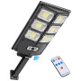 PEAKRO Lampadaire solaire à LED extérieur 252 LED 150 W avec panneau solaire et capteur de mouvement, IP65 imperméable lampe lam