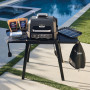 Ninja Woodfire Barbecue électrique et fumoir Pro XL avec thermomètre, barbecue et Air fryer d'extérieur 4-en-1 avec système Smar