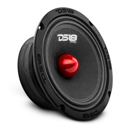 DS18 Pro-GM6.4B Haut-Parleur de Milieu de Gamme de 16,5 cm en Aluminium Rouge, 480 W Max, 4 Ohms, Kapton VC Haut-parleurs de Por