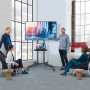 RFIVER Support TV sur Pied Roulant, Meuble/Support TV roulettes Mobile pour Télévision Plasma/LCD/LED/OLED de 32-80 Pouces, Pied