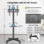 BONTEC Support TV roulettes Support Tele Mobile pour Téléviseurs Plasma/LCD/LED de 23" à 60" avec Étagère, Support TV sur Pied a