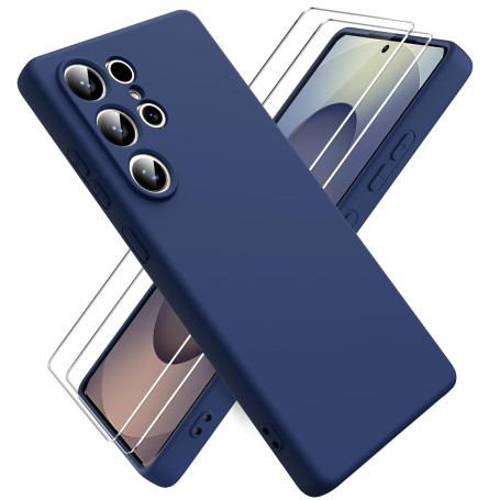 Ikziwreo Coque pour Samsung Galaxy S25 Ultra, avec 2 Pièces Protecteur D'écran en Verre Trempé, Housse Silicone Souple Ultra-Min