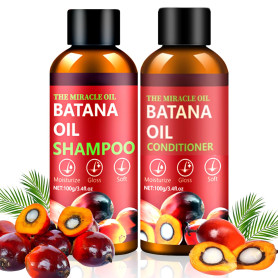 Batana Öl Shampoo und Conditioner Set, Batana Haar Shampoo Set für Haarwachstum, Shampoo Conditioner für Wiederherstellung besch