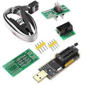 SOIC8 SOP8 Puce Flash IC CH341A Programmeur USB Puce BIOS Flash Module de Programmation USB (Programmeur SB + Clip SOP8 + Adapta