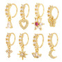 Mikovivi 8pcs Anneaux de Nez Pendants en Or, Cuivre Motif Lune Cœur Papillon pour Femme Fête Anniversaire Bal de Promo