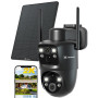 COCOCAM 2K Double Objectif Camera Surveillance WiFi Exterieure sans Fil, 6W Panneau Solaire, Batterie 10000mAh, Double PIR & Dét