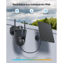 COCOCAM 2K Double Objectif Camera Surveillance WiFi Exterieure sans Fil, 6W Panneau Solaire, Batterie 10000mAh, Double PIR & Dét