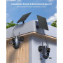 COCOCAM 2K Double Objectif Camera Surveillance WiFi Exterieure sans Fil, 6W Panneau Solaire, Batterie 10000mAh, Double PIR & Dét