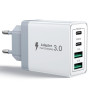 Aioneus Chargeur USB C, 40W 4 Port Prise USBC Chargeur Rapide iPhone, Multi Secteur PD+QC 3.1A Type C Adaptateur pour iPhone 16 