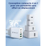 Aioneus Chargeur USB C, 40W 4 Port Prise USBC Chargeur Rapide iPhone, Multi Secteur PD+QC 3.1A Type C Adaptateur pour iPhone 16 