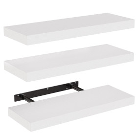 STOREMIC Etagère Murale, Étagères Murales en Bois Blanc 40cm, Étagères Décoratives Lot de 3 avec Grand Rangement pour Salle de C STOREMIC Etagère Murale, Étagères Murales en Bois Blanc 40cm, Étagères Décoratives Lot de 3 avec Grand Rangement pour Salle de C