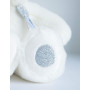 Histoire d'Ours - Peluche Ours - Blanc & Pailleté Argenté - 24 cm - Collection Charms - Peluche Toute Douce & Toute Ronde - Avec