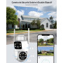 COCOCAM 2K Camera Surveillance WiFi Exterieure sans Fil, Double Objectif Double PIR, Batterie 10000mAh, 6W Panneau Solaire, 355°