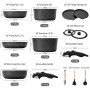 BOREINE Batterie de cuisine, Set induction casserole et poêle tout feux avec couvercle, Lot poêle avec poignée amovible, Revêtem