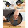 BOREINE Batterie de cuisine, Set induction casserole et poêle tout feux avec couvercle, Lot poêle avec poignée amovible, Revêtem
