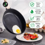JUST PERFECTO Batterie de cuisine induction - set de casseroles tout feux avec couvercle en verre - lot avec des poêles anti adh