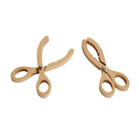 Pince-ciseaux bois-Lot de 2