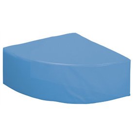 Pouf 1/4 de cercle toile bleue