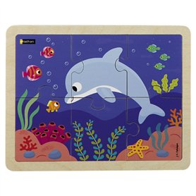 Puzzle bois - Le dauphin - 6p
